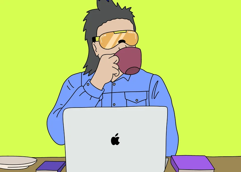 Larry on laptop